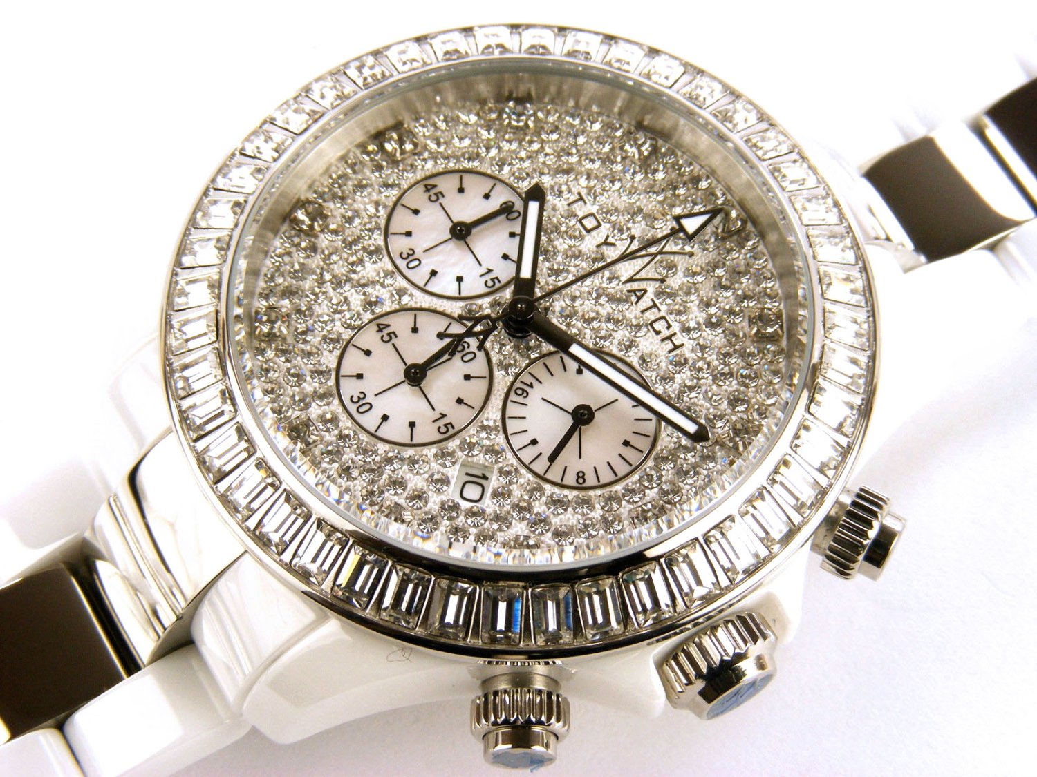 TOY WATCH Heavy Metal Ceramic Chronograph in ceramic and steel Ref. CHMC05WHS. NEW