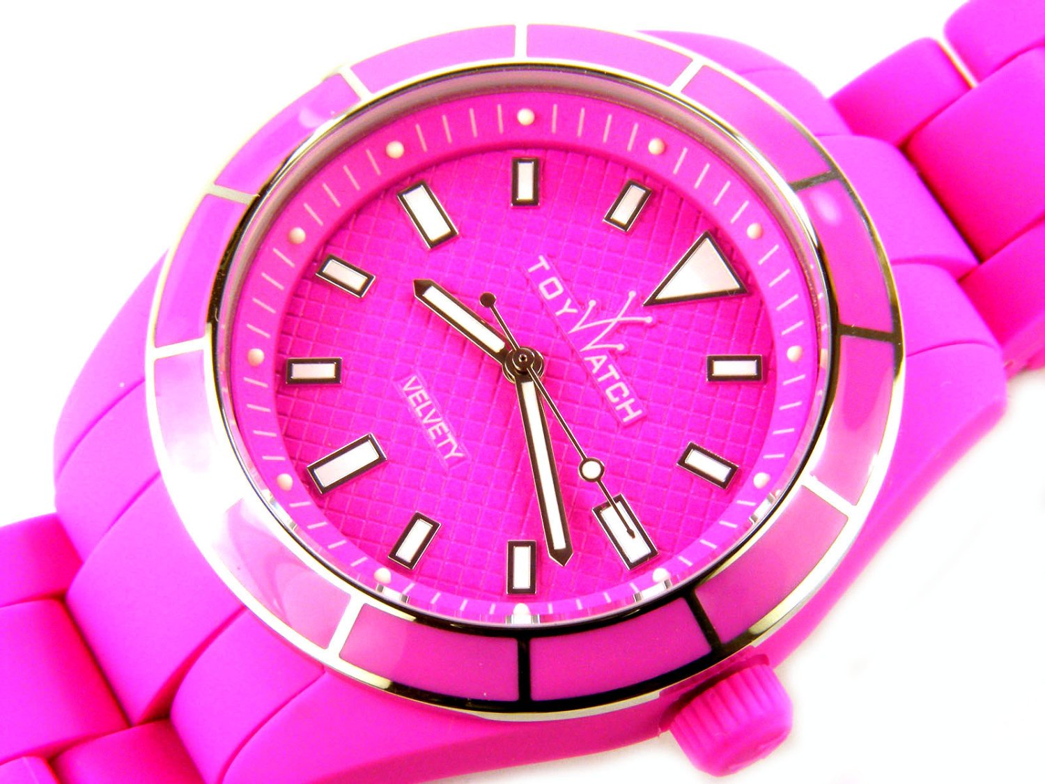 TOY WATCH Velvety Enamel in silicon hot pink Ref. VVE03PS. NEW