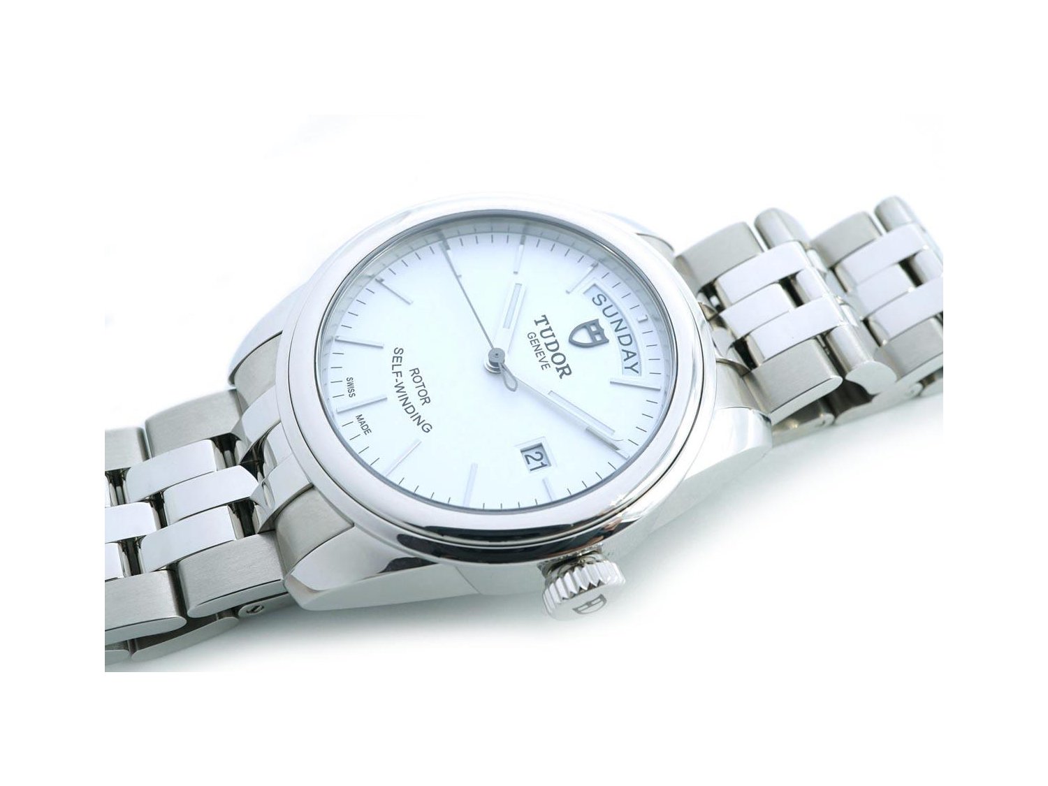 TUDOR Glamour Day Date Automatico in acciaio Bianco Ref. 56000 0181. NUOVO Lister Agent