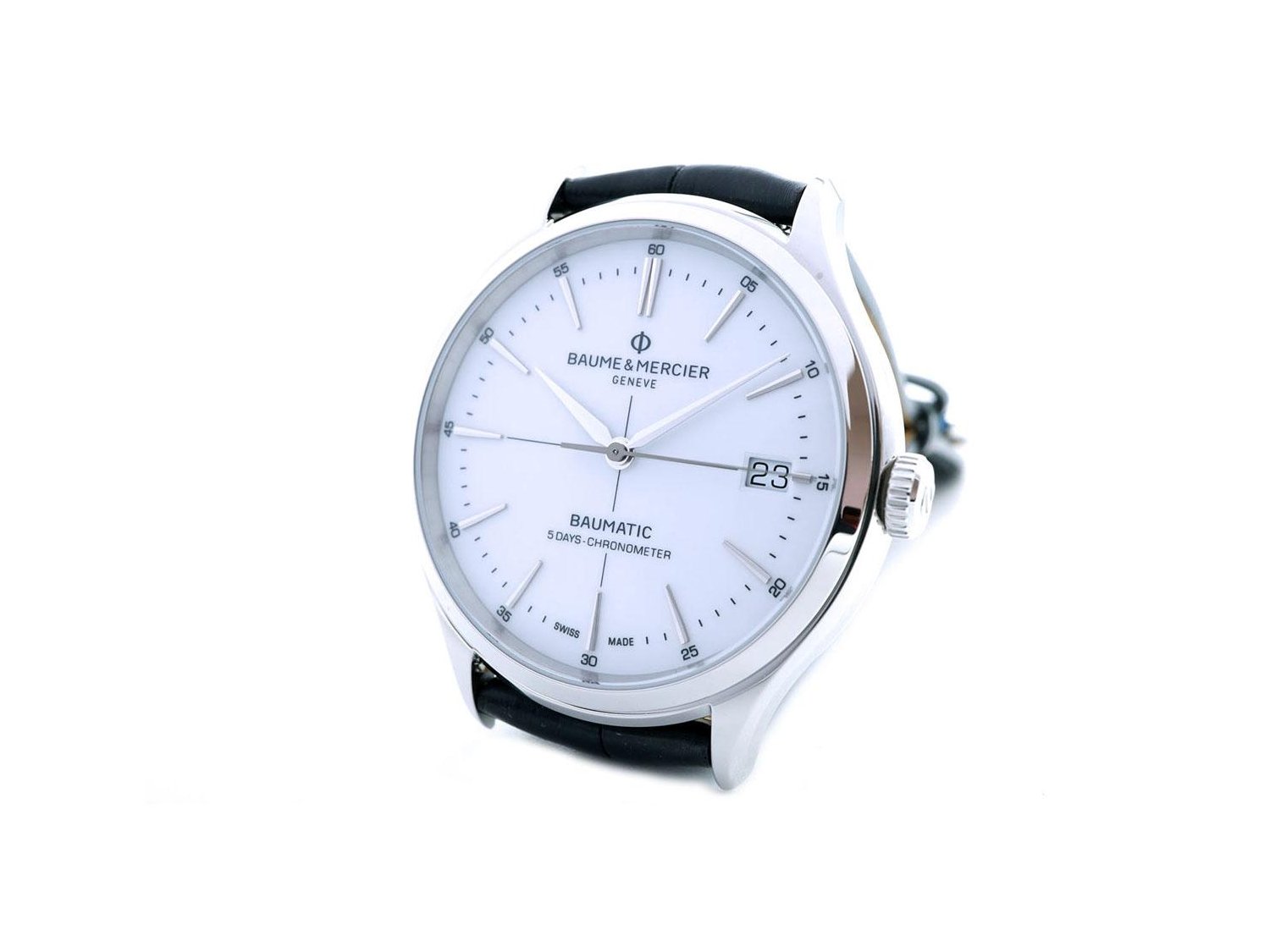 BAUME MERCIER Clifton Baumatic in acciaio Bianco AUT Ref