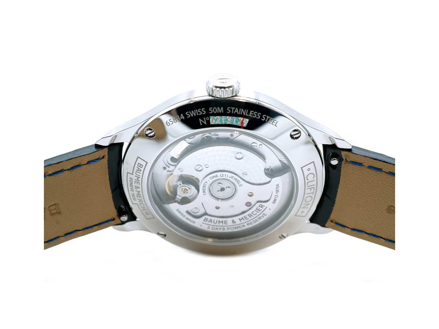 BAUME MERCIER Clifton Baumatic in acciaio Bianco AUT Ref