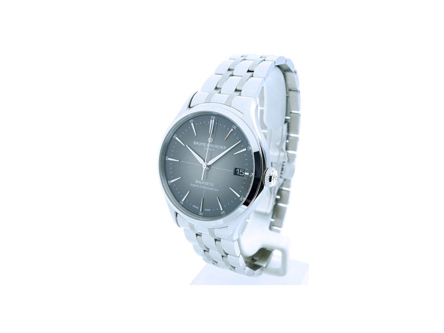 BAUME MERCIER Clifton Baumatic in steel Gray Ref. M0A10551. NEW