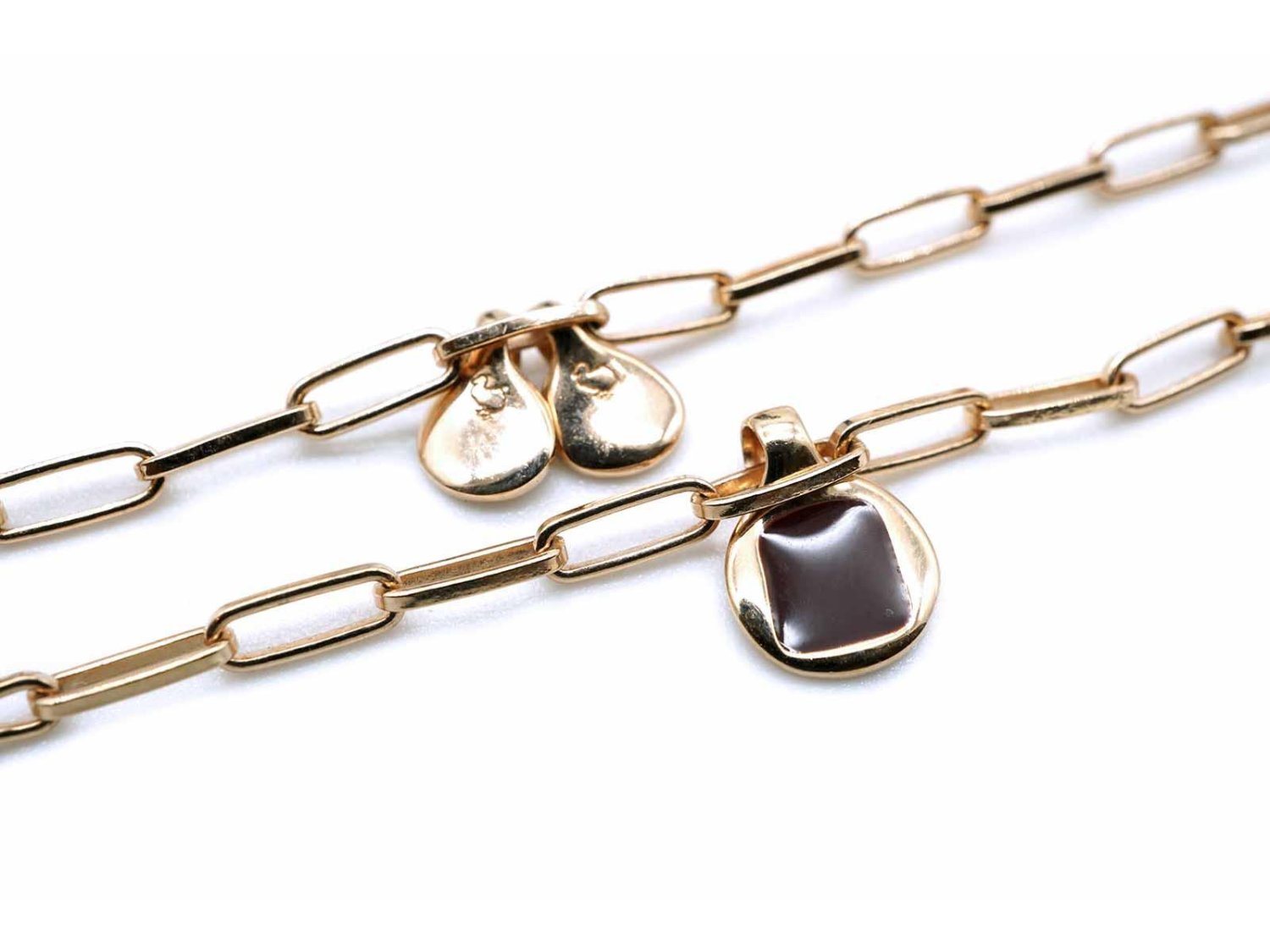DODO by Pomellato collana Lariat Bazaar in argento 925 placcato oro rosa 18K con piastrine in argento 925 placcato oro rosa 18K e smalto Ref. DCC1011 BAZAA EXRAG. NUOVA Lister Agent