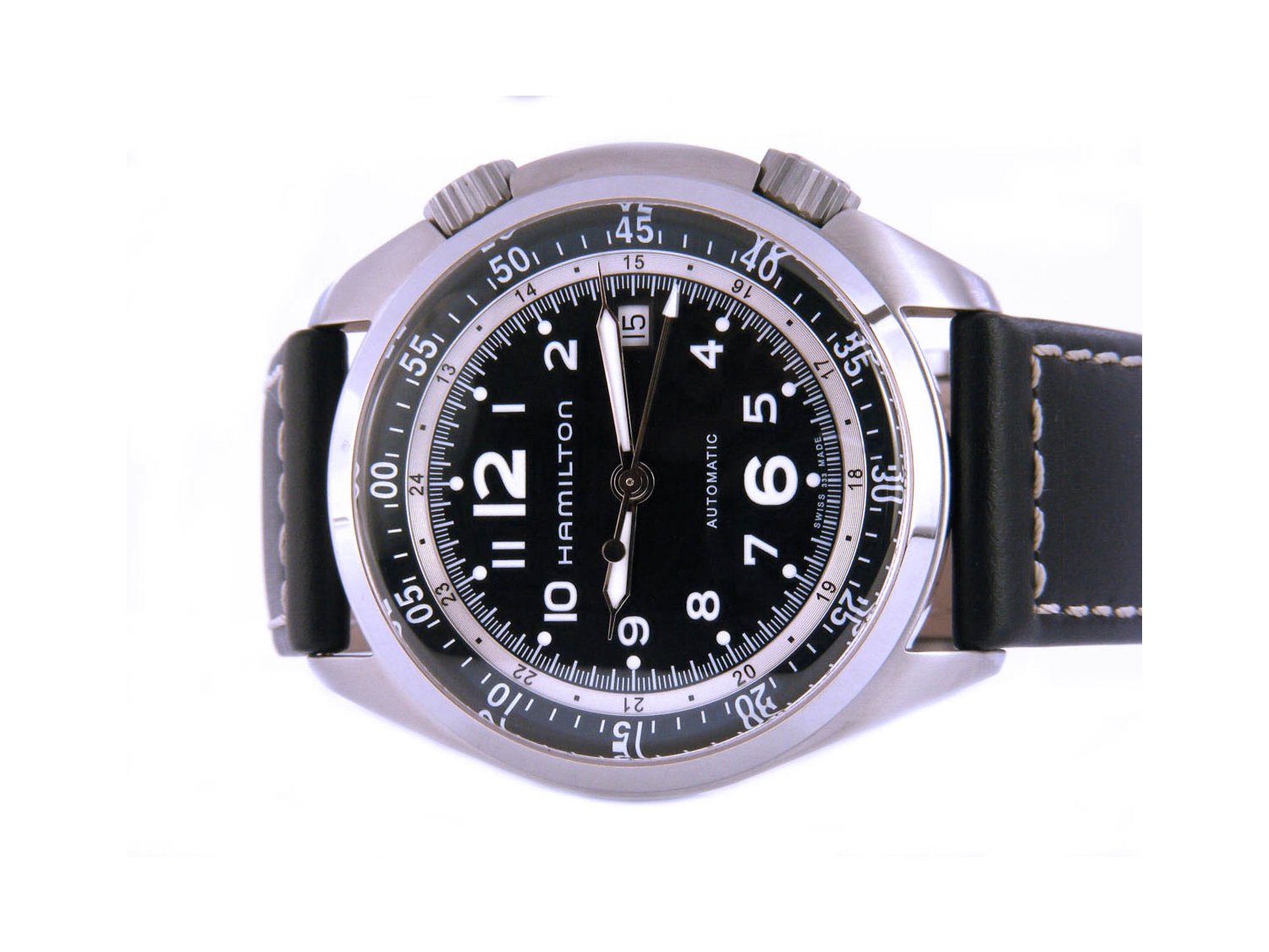 HAMILTON Khaki Aviation Pilot Piooner Automatic in steel Black AUT Ref. H76455733. NEW