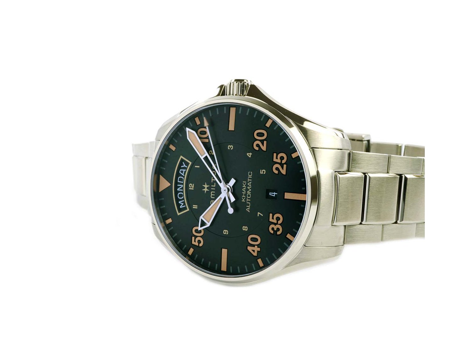 HAMILTON Khaki Aviation Day Date Automatic in steel Black Ref. H64645131. NUOVO