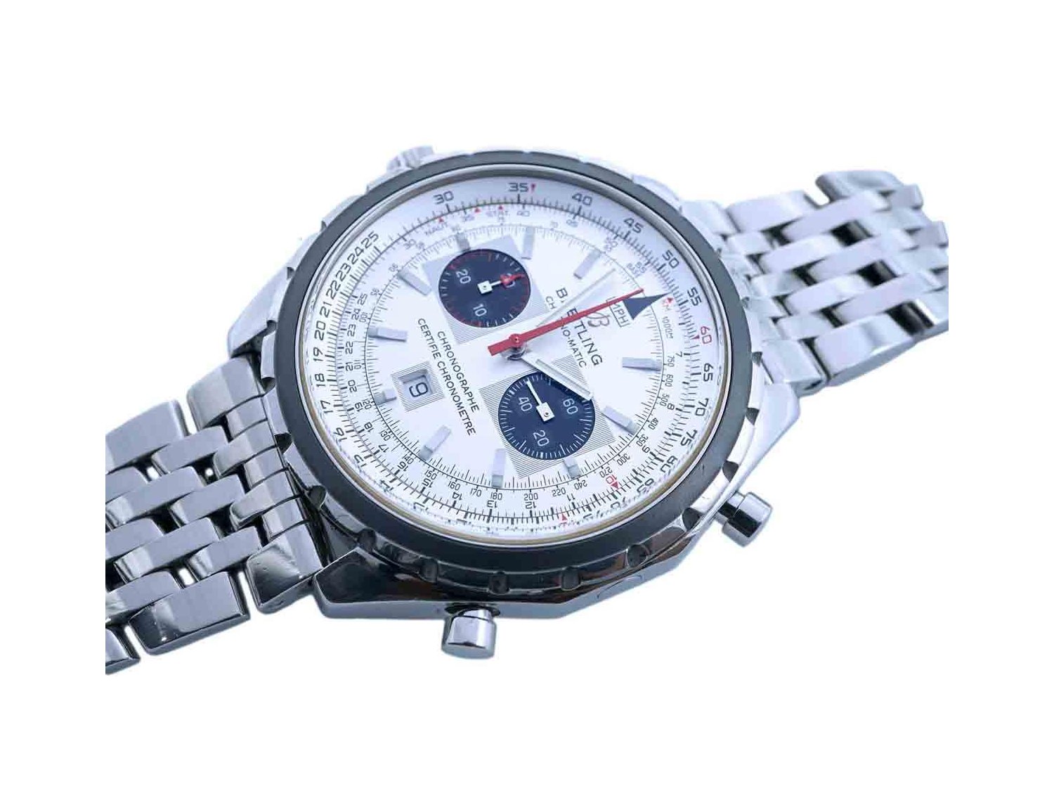 BREITLING Chrono Matic II Automatic watch in steel White Ref. A41360. USED
