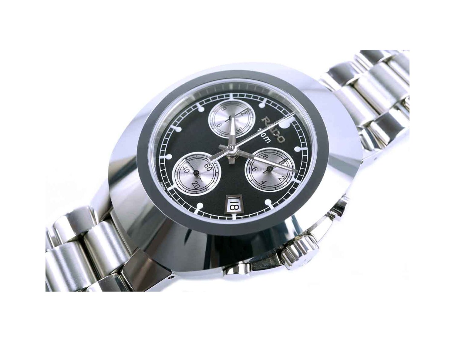 RADO Diastar New Original Chronograph in steel Black Ref. R12638163. NEW