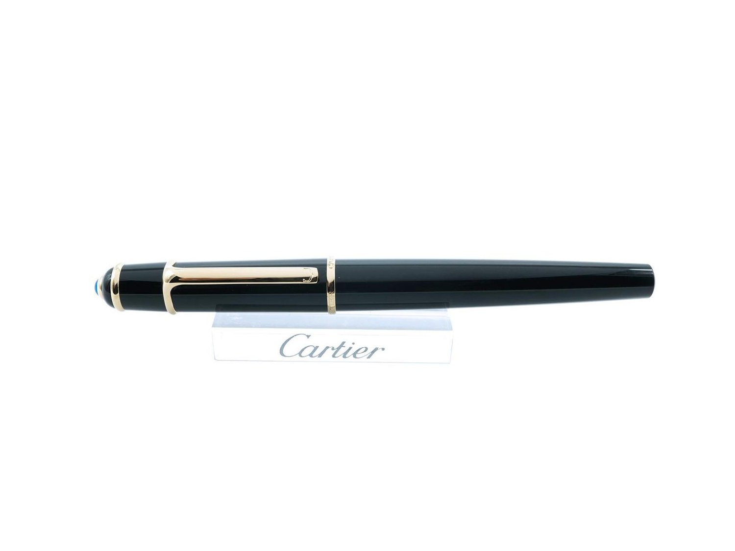 CARTIER Diabolo fountain pen in yellow gold plated steel and black composite Ref. ST180004. NEW Lister Agent