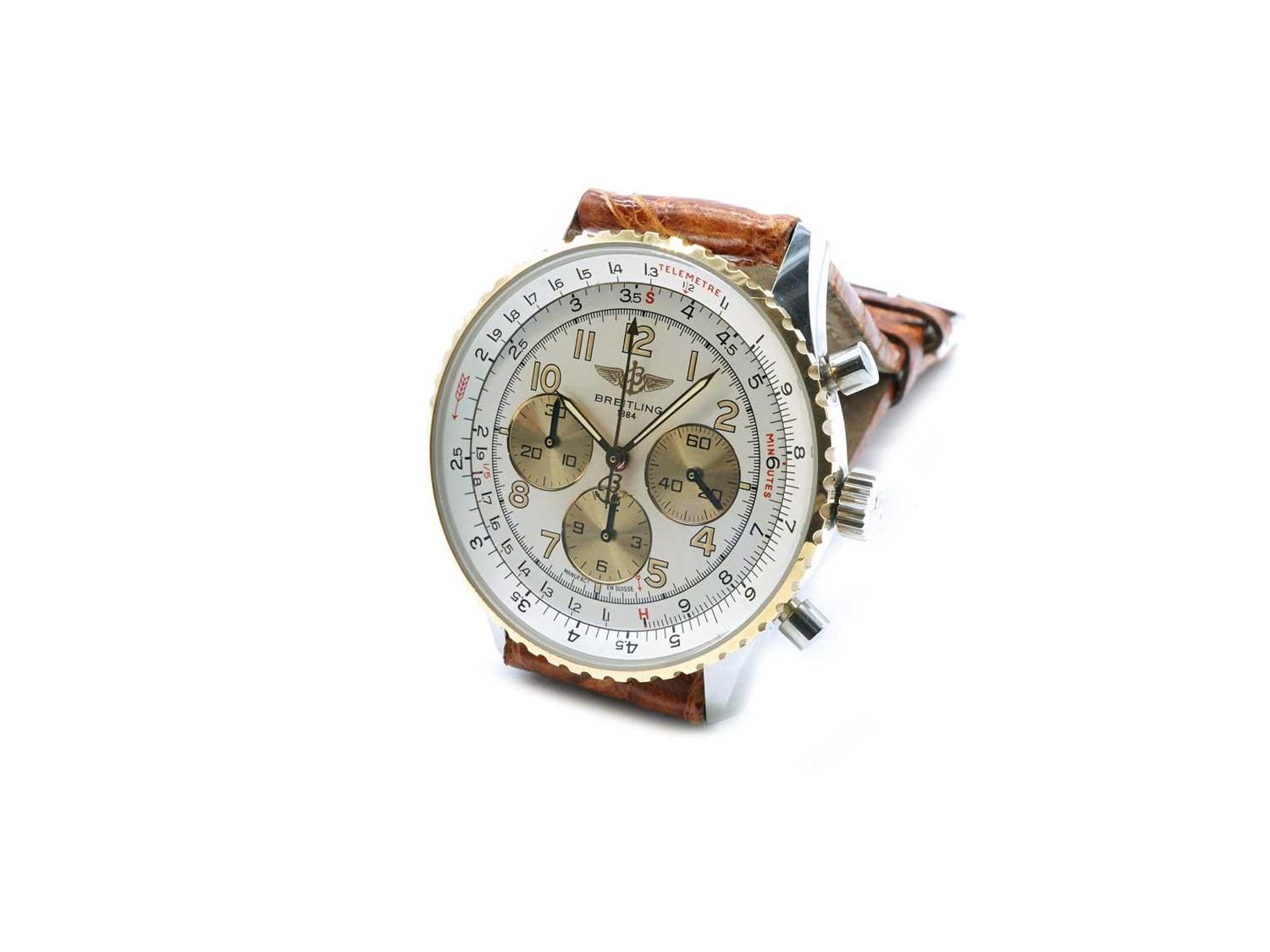 BREITLING Navitimer 92 Automatic Chronograph in steel and 18Kt yellow gold Argente Ref. D30021 006. NEW