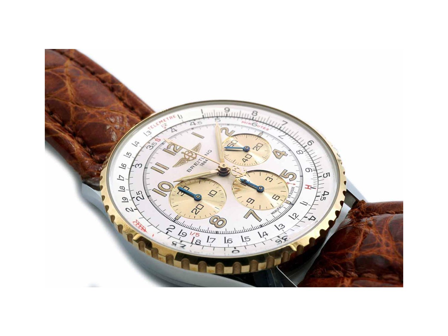 BREITLING Navitimer 92 Automatic Chronograph in steel and 18Kt yellow gold Argente Ref. D30021 006. NEW