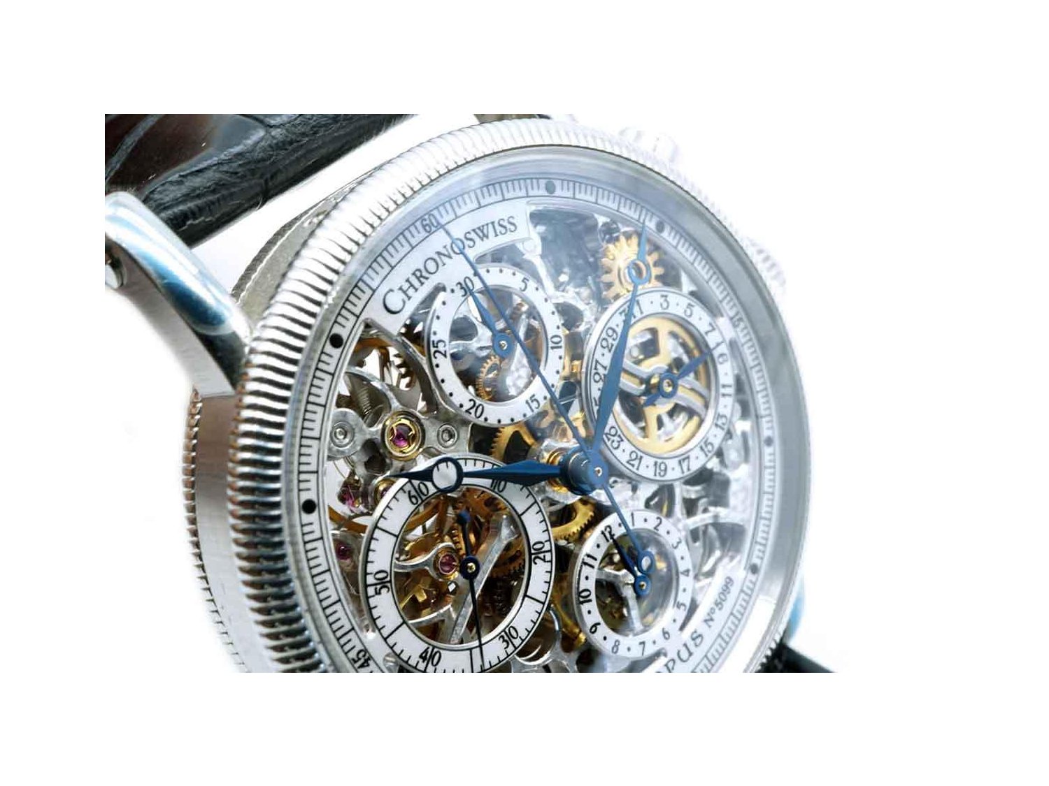 CHRONOSWISS Opus Automatic in steel Skeleton Ref. CH7523. NEW