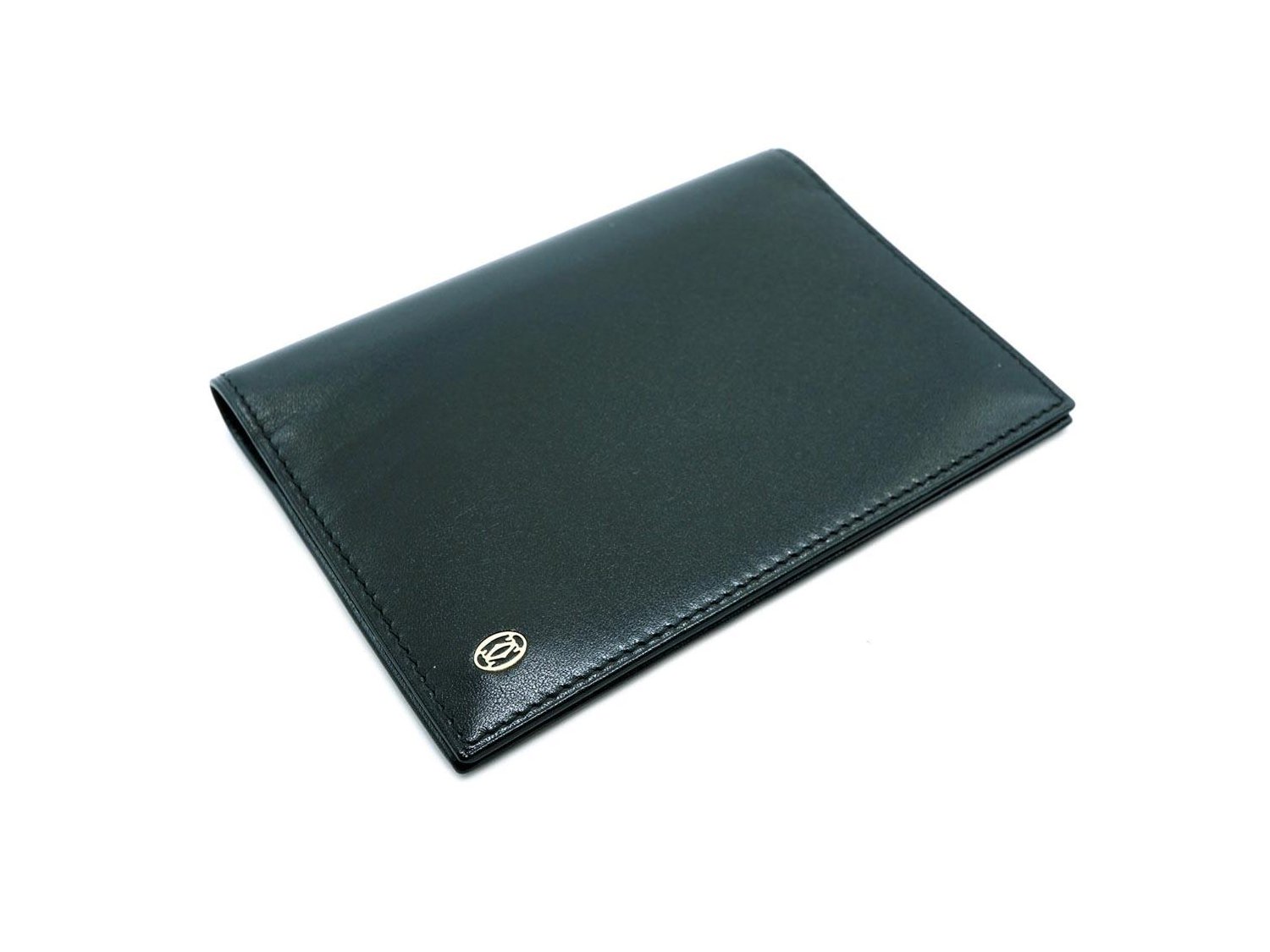 CARTIER porda documento Pasha in pelle nera. NUOVO