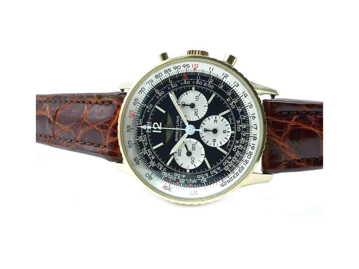 BREITLING Navitimer Automatic Chronograph in 18Kt yellow gold Black. Ref. 81600. USED