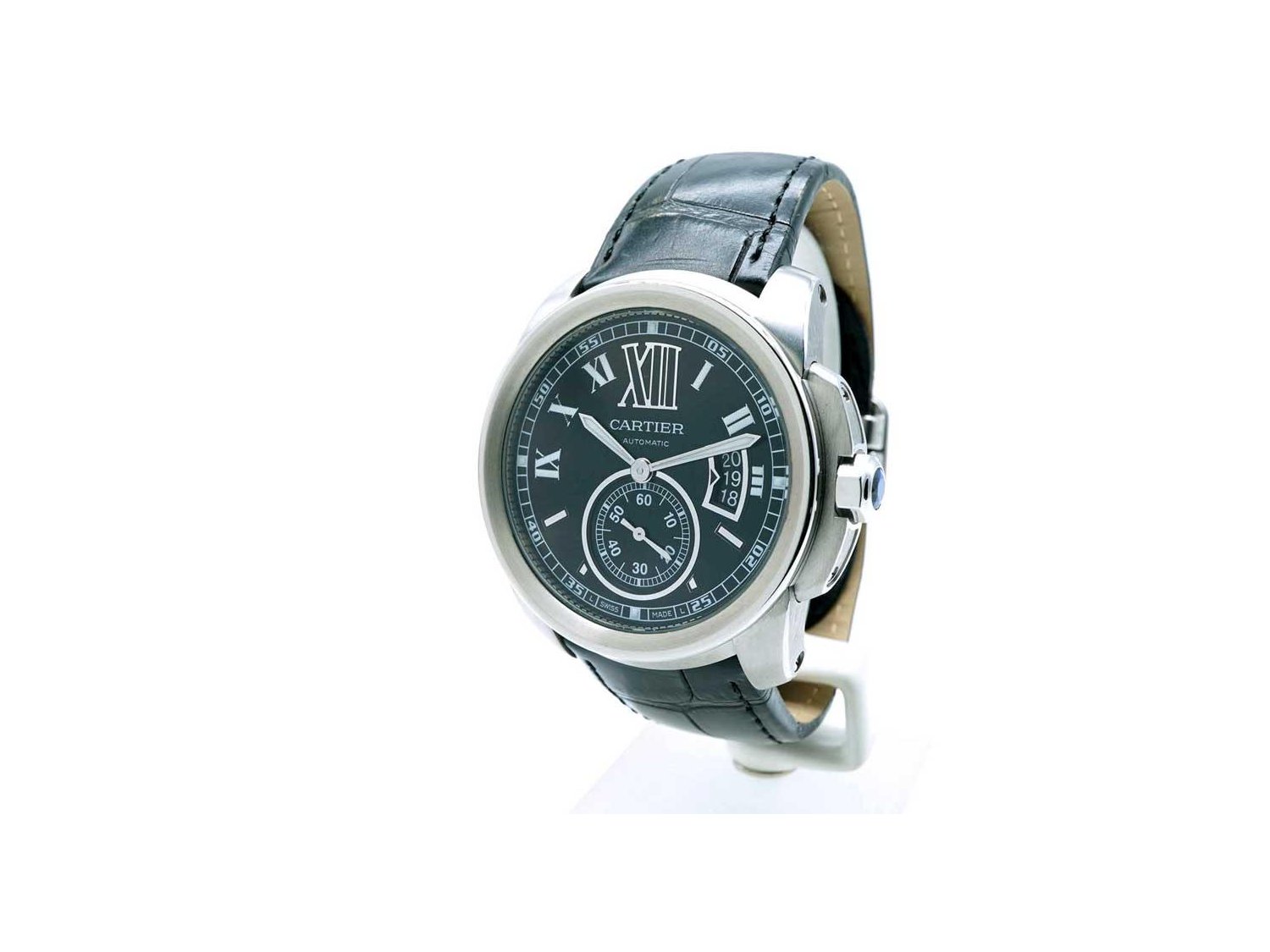 CARTIER Calibre de Cartier Automatic in steel Black Ref. W7100041. NEW