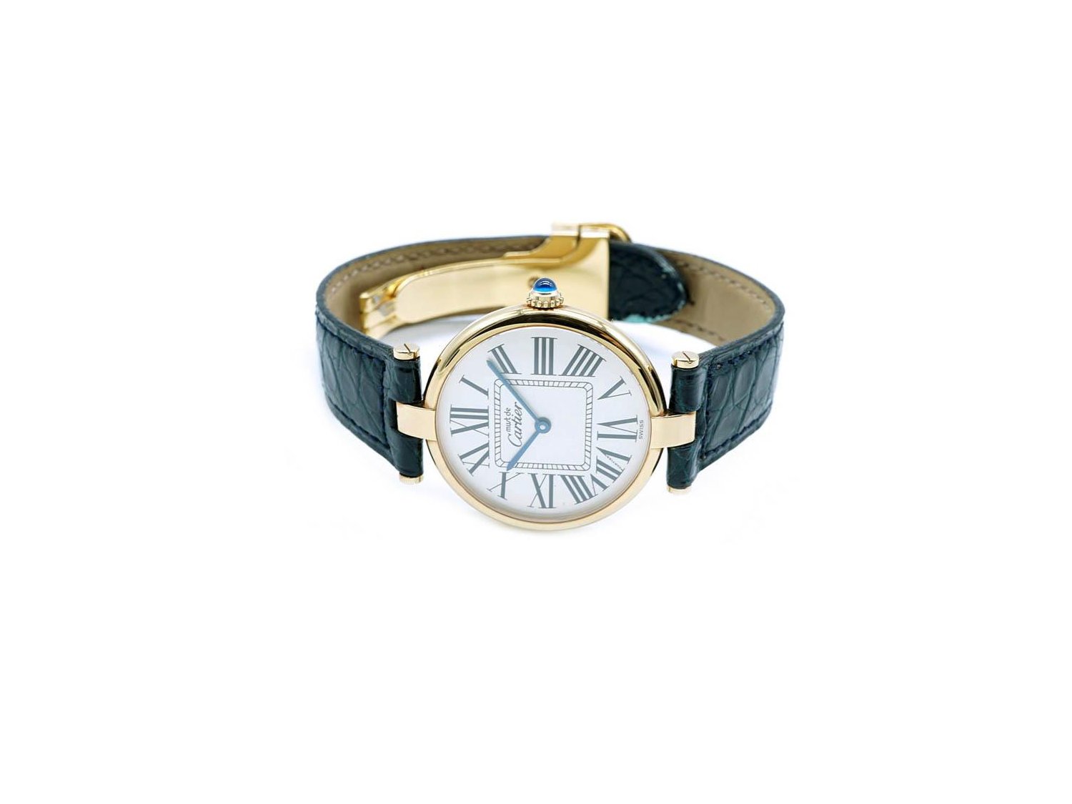 CARTIER Vendome Quartz in 925 silver gold plated Vermeil Argente. NEW Lister Agent