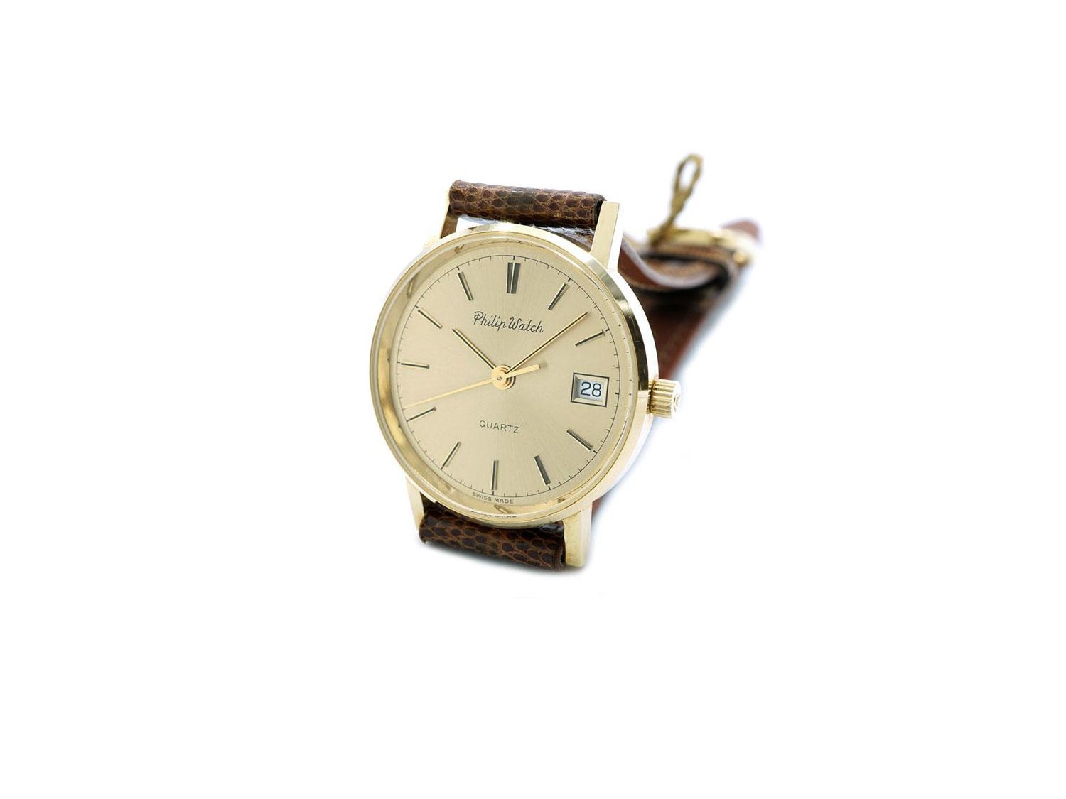 PHILIP WATCH Lady Quartz watch in 18Kt yellow gold Champagne Ref. 6162. NEW
