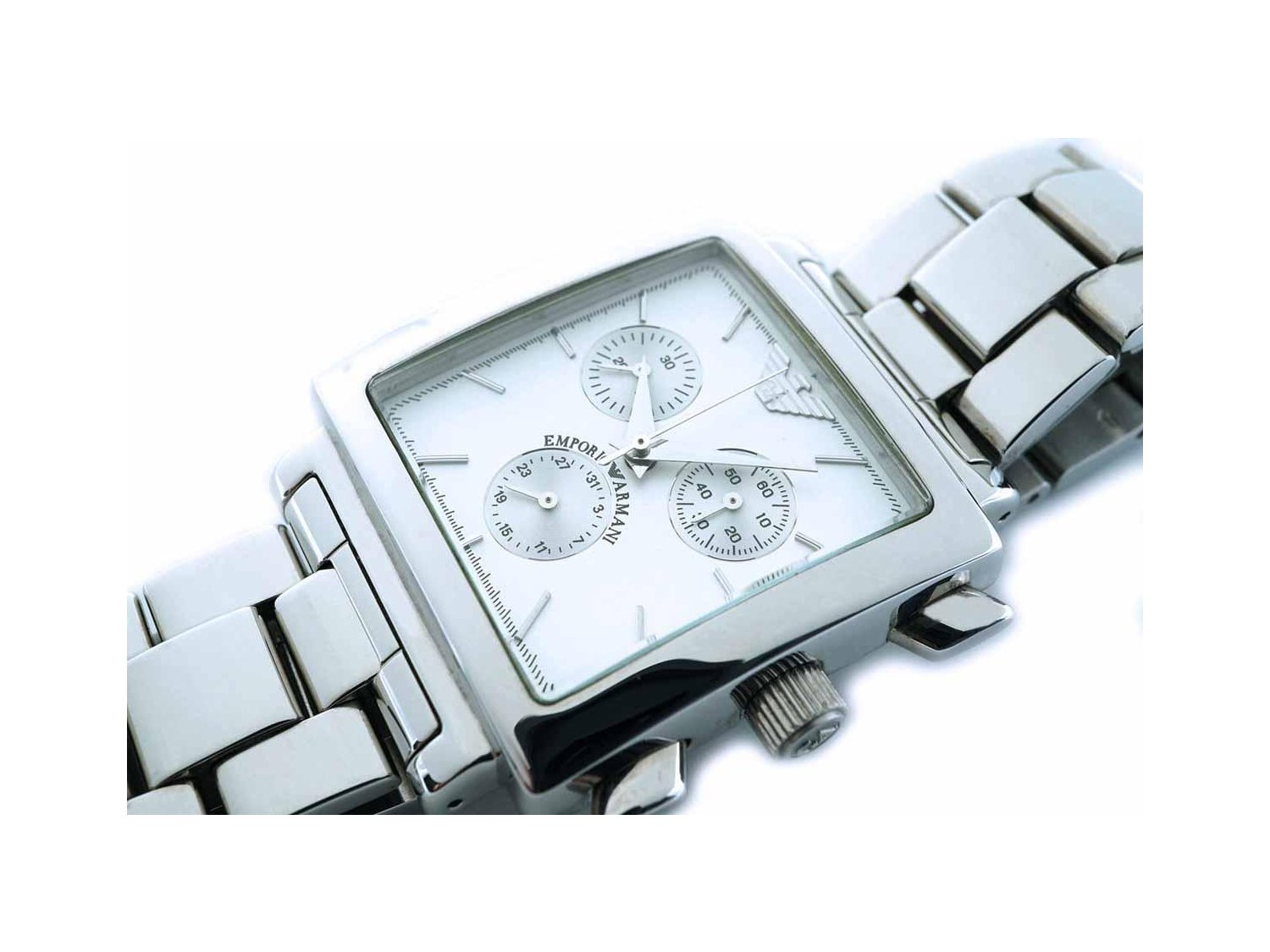 Square armani watch on sale
