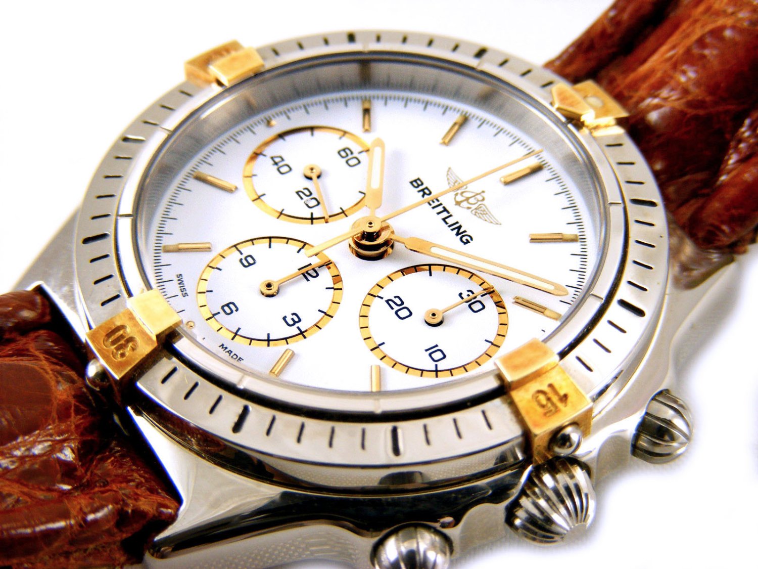 BREITLING Callisto Chrono in steel and 18Kt white gold hand winding Ref. 80520BCP. NEW