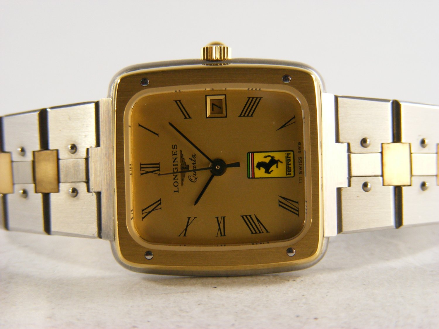 LONGINES Ferrari watch Only time in two tone steel Champagne Ref. 43945 904. NEW