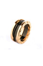 BULGARI ring Bzero1 in 18Kt rose gold and black ceramic Size 12 Ref. AN855962. NEW!