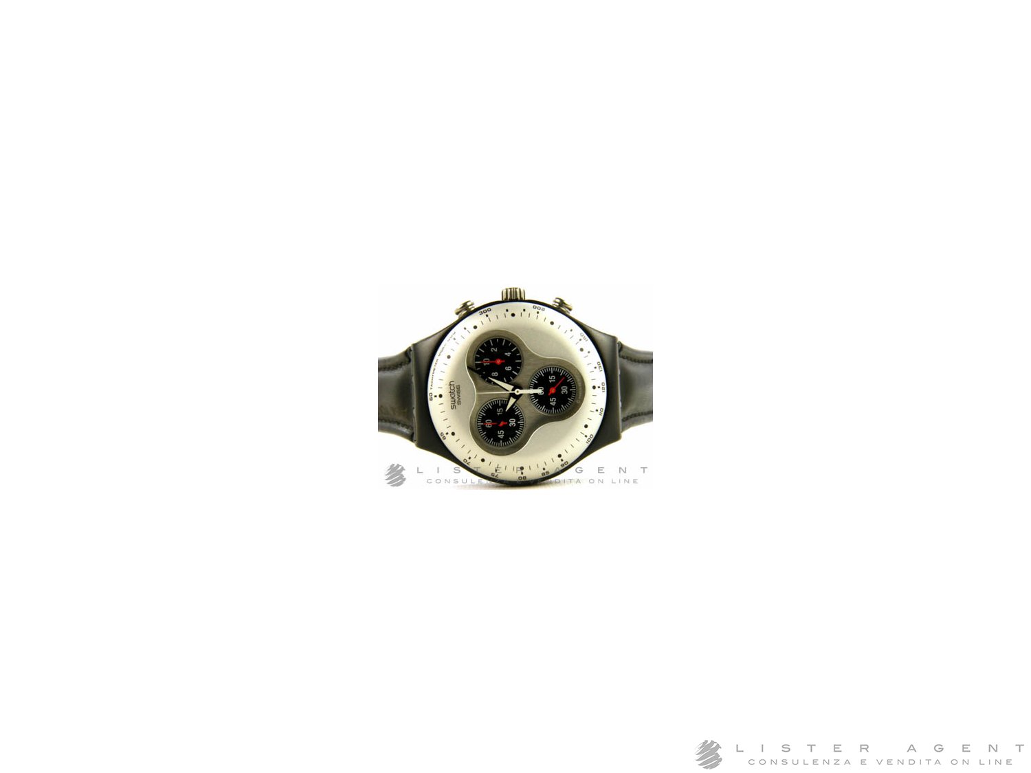 SWATCH Chronographe Effet lateral en metal Ref. YCB1000. NEUF Lister Agent