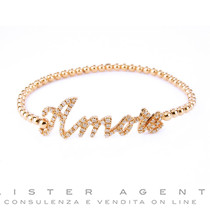 CRIVELLI bracelet AMORE en or rose 18Kt avec diamants ct 0,50 Ref. 225. NEUF!