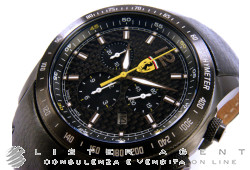 SCUDERIA FERRARI Chronographe Full Black en fibre de carbone acier Pvd Ref. FE-10-GUN-FC. NEUF!