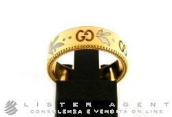 GUCCI anello Icon 6MM in oro giallo e smalto bianco Mis 13 Ref. YBC434525001013. NUOVO! -50%