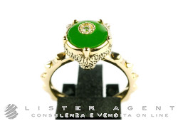 GUCCI bague Le Marché des Merveilles en or jaune 18Kt avec diamant ct 0,03 et jade Ref. YBC50286680010. NEUF!