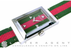 GUCCI Mod. 147MD G-Frame Lady Quartz en acier Nacre Ref. YA147404. NEUF!