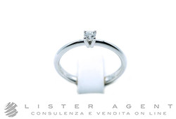 DIAMOND INVEST bague Solitaire en or blanc 18Kt avec diamant ct 0.10 Taille 12 Ref. ASL003WDI. NEUF!