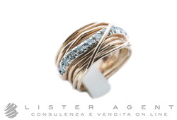 FILODELLAVITA by Rubinia bague Prezioso en or rose 9Kt avec diamants ct 0,80 Taille 15 Ref. AN113RBT-RB. NEUF!