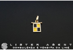 GIOVEPLUVIO ciondolo Bandierina Marinara mini L in oro giallo 18Kt con smalto Ref. C93P/L. NUOVO!