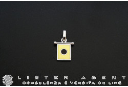 GIOVEPLUVIO ciondolo Bandierina Marinara mini I in oro bianco 18Kt con smalto Ref. C93P/I. NUOVO!