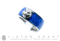 GUCCI bague de jardin en argent 925 et émail bleu Taille 9 Ref. YBC498500002012. NEUF!
