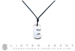 GUCCI collier Gemini en argent 925 et cordon noir Ref. 181345J84008106. NEUF!