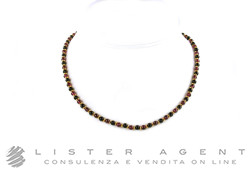 COLLANA in oro giallo 18Kt con granati e agata nera. NUOVA!