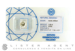 DIAMANT en blister ct 1,55 J VVS2 certifié par IGICOM Ref. 44668. NEUF!