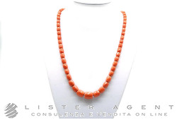 COLLIER à facettes corail avec fermoir en or jaune 18Kt. NEUF!