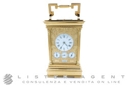 LA VALLÉE orologio da tavolo in ottone massiccio laminato oro giallo Limited Edition Ref. 807. NUOVO!