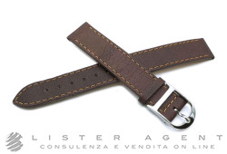 DIOR cinturino originale in pelle marrone MM 14.00 con fibbia in acciaio Ref. 2690. NUOVO!
