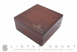 ZENITH scatola porta orologi in legno con interno in pelle bianca. NUOVA!