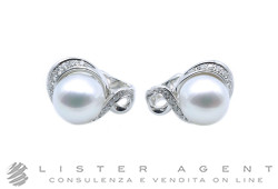 UTOPIA orecchini Legato in oro bianco 18Kt con perle australiane Pinctada Maxima mm 11.15 e diamanti ct 0.64 Ref. L1B006. NUOVI!