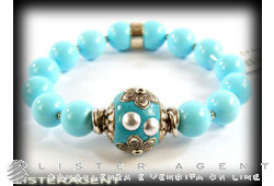 GIODORO bracelet extensible en argent 925 et pâte de turquoise Ref. BR2753. NEUF!