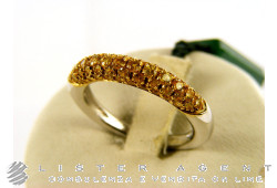 Bague SIDALO en or blanc et jaune 18Kt avec saphirs jaunes ct 0,95 Taille 14 Ref. 434C. NEUF!