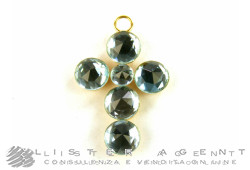 Collection de suspensions MARIA CALLAS Printemps en or jaune 18Kt avec topaze bleu clair Ref. EC01 / 4R11. NEUF!