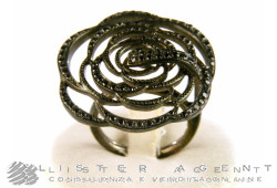 Collection de bagues MARIA CALLAS Rose en or jaune bruni 18Kt avec diamants noirs ct 2,10 Taille 15 Ref. R007. NEUF!