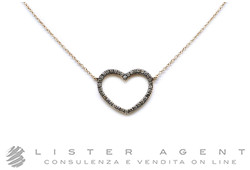 MARCO GERBELLA collana Cuore in oro rosa 18Kt e diamanti brown ct 0.26. NUOVA!