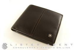 MONTBLANC portefeuille en Cuir Souple 4cc en cuir marron Ref. 103700. NEUF!