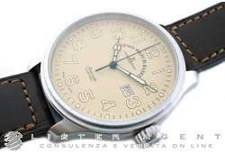 ZENO-WATCH BASEL Pilot Remontage manuel en acier PVD Noir. D'OCCASION!